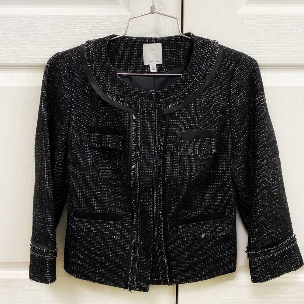 Halogen “Tweed” Inspired Jacket With Multiple Det… - image 1